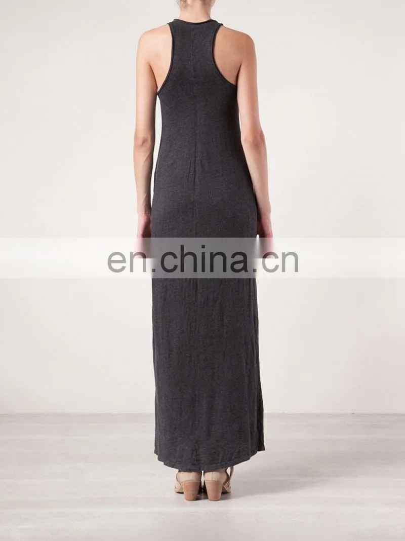 CHEFON Tank long black maxi dress