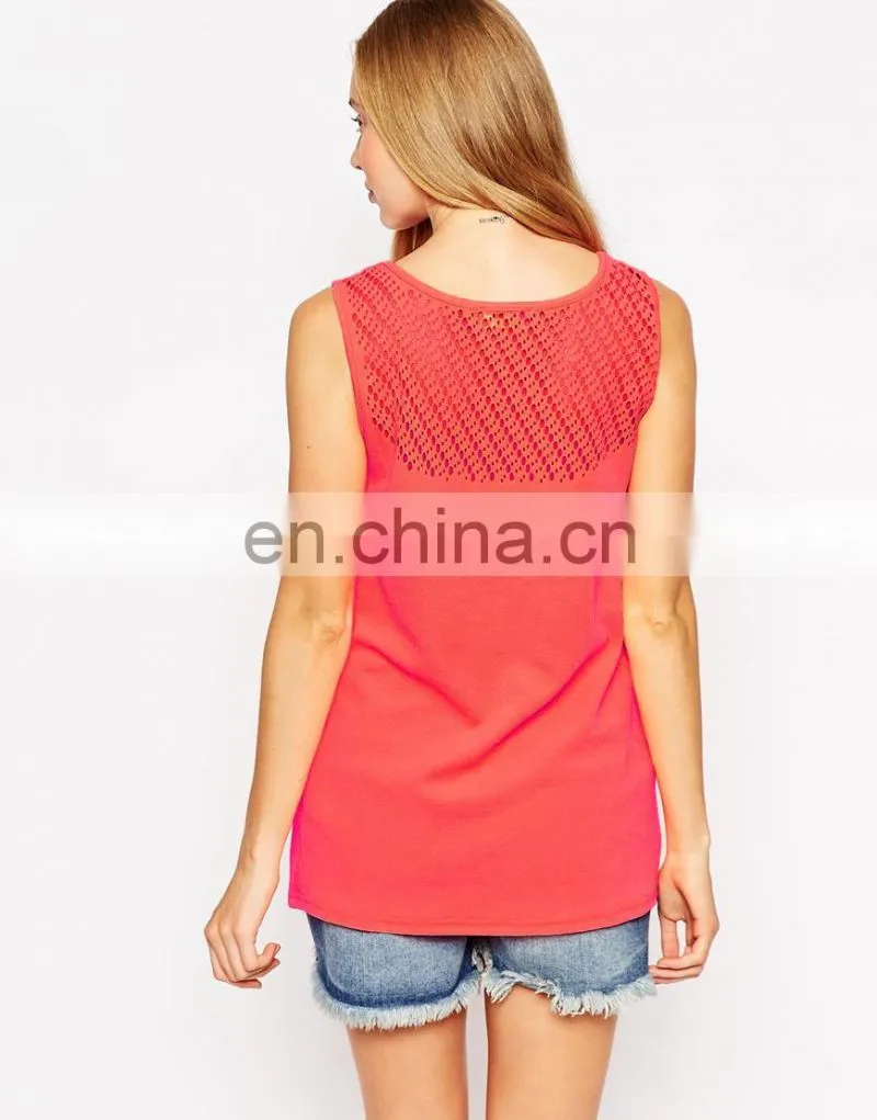New Arrival Laser Detail Tank Women Fancy Maternity Blouse