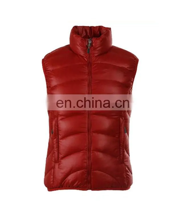 waterproof cover wine red duck down vest for woman