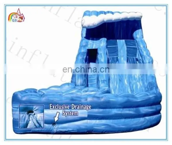 New design giant inflatable water slide,double lane inflatable slide,marble pattern inflatable slide