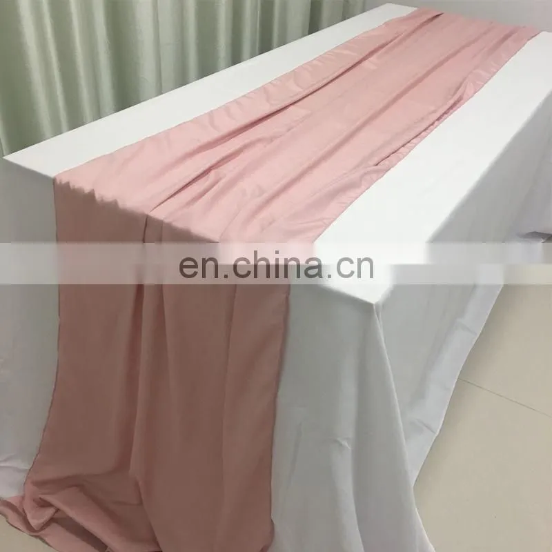 TR041#96 blue crepe de chine custom table runners for christmas