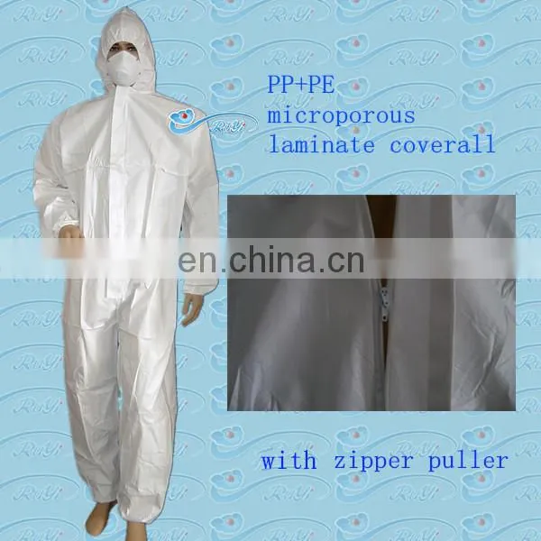 protective disposable microporous film coverall,SF coverall