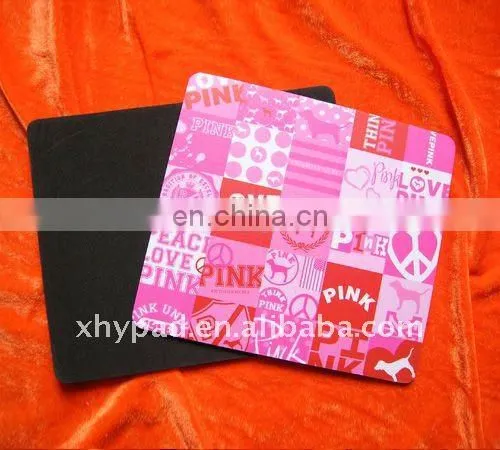 Business gift white eva backing plastic surface mouse pads custom images