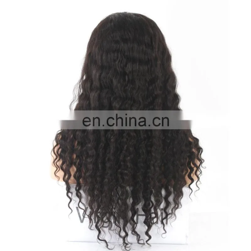 Human hair glueless lace front wig mongolian kinky curly hair wigs
