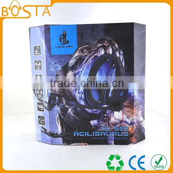 Simulated 7.1 best selling good quality stereo funny vibration LED gaming headsets