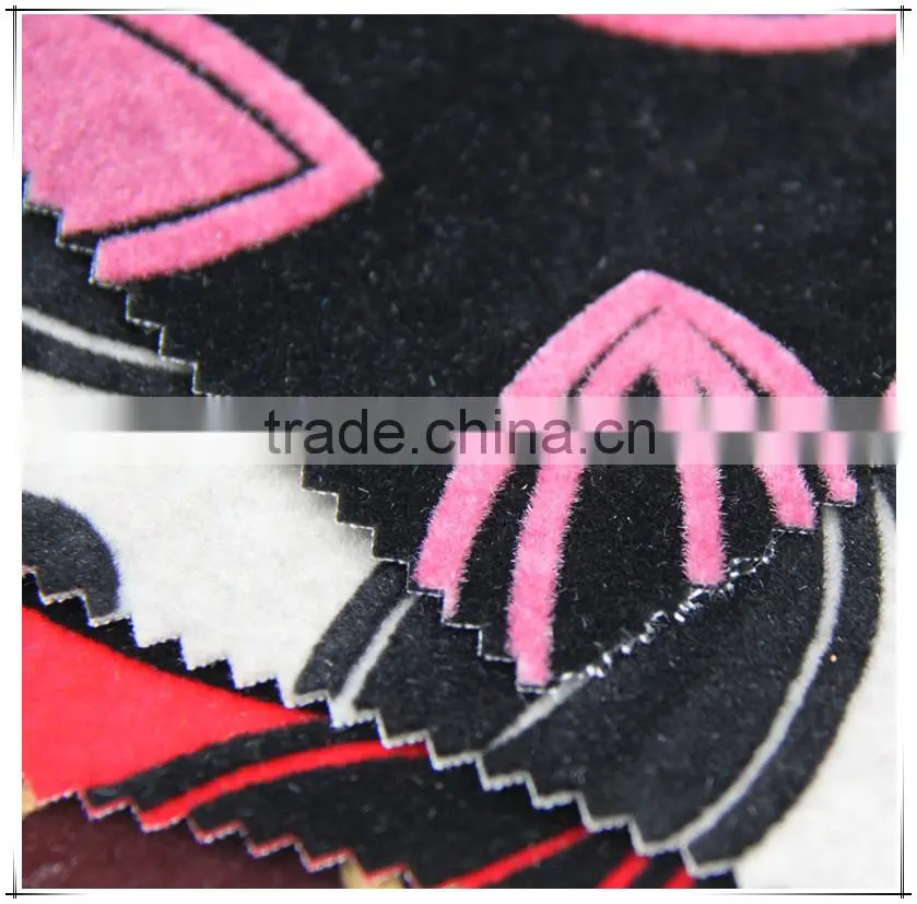 2016 New Style sofa curtain upholstery fabric flock on flock fabric