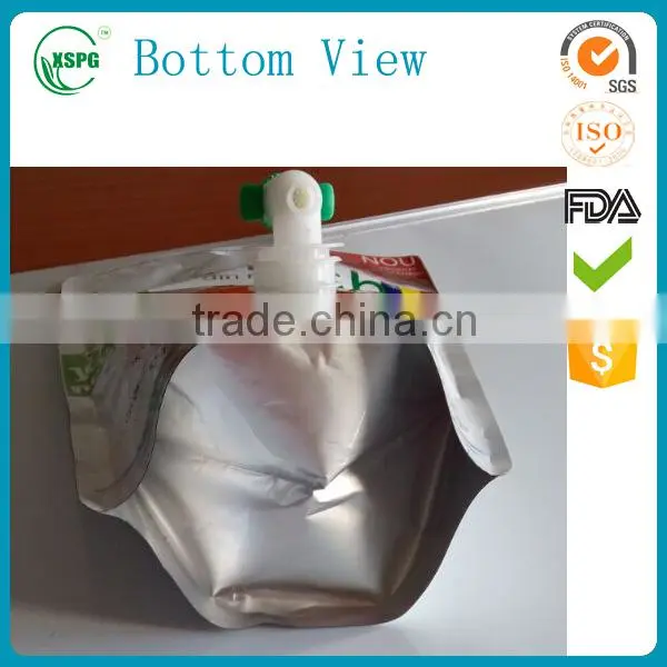 Custom printing wine plastic spout bags for juice