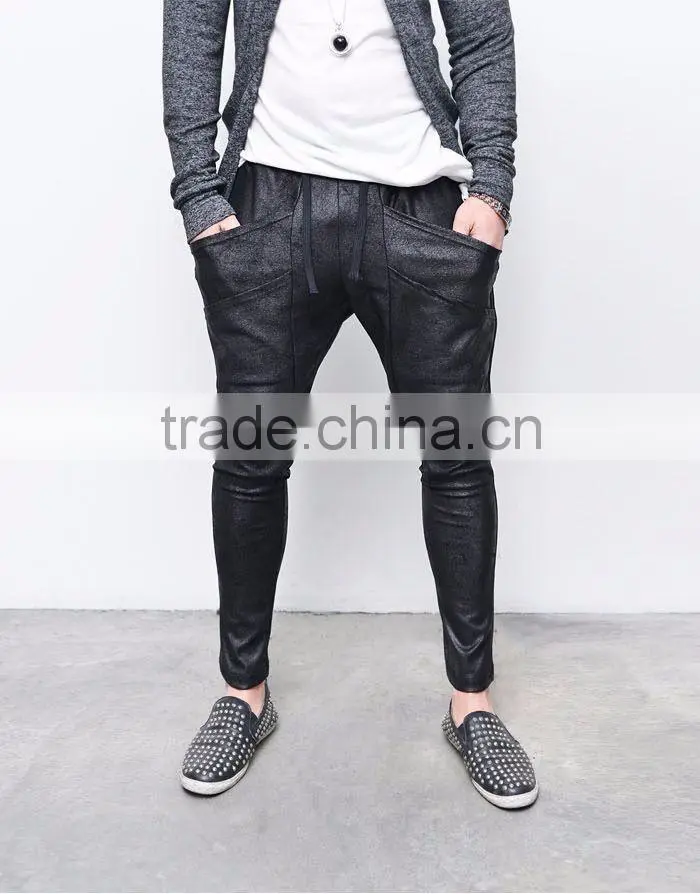 Double Pocket Crack Ankle Baggy Sweatpant Coated Standard Sports