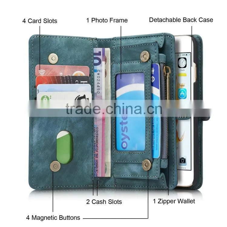 CaseMe cell phone case card holder wallet for iphone 6 genuine leather case