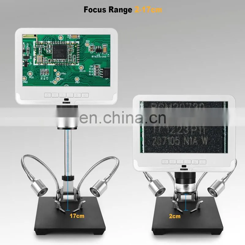 AD206 Adjustable 7" Display 2MP 8 LEDs 200X Andonstar Digital Microscope