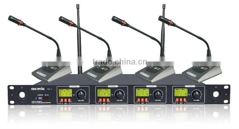 OK-4 Four Channels Wireless Microphone China Supplier for Microphone Gooseneck