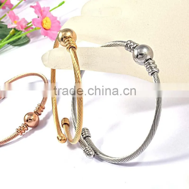 2016 jewelry stainless steel bangle rose gold plated bracelet