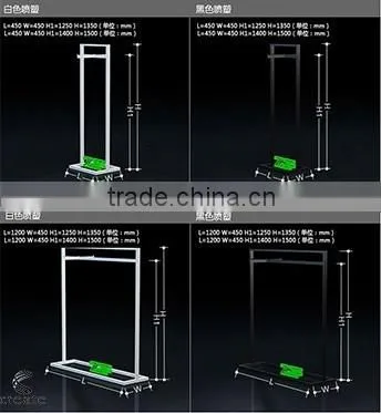 Dual pipe cloth iron hanger rack,portable folding stand for garments display