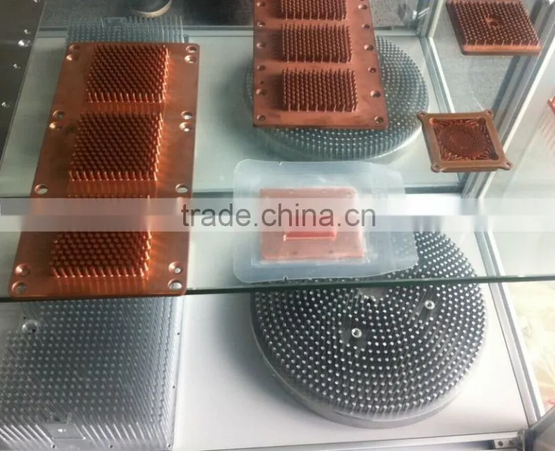 Low price customized black anodized 1070 aluminum cold forging pin fin heatsink (cold forging heatsink)