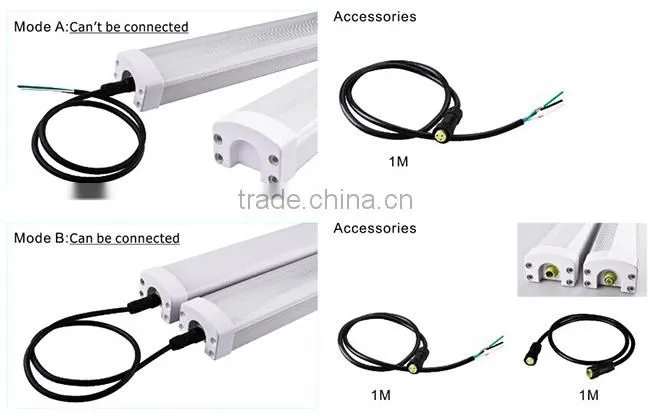 outdoor IP66 1.2m 1.5m IP66 Led tri-proof led tube 3 year warranty