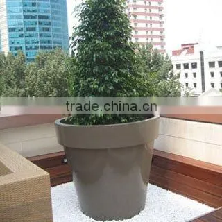 blue glazed garden pots