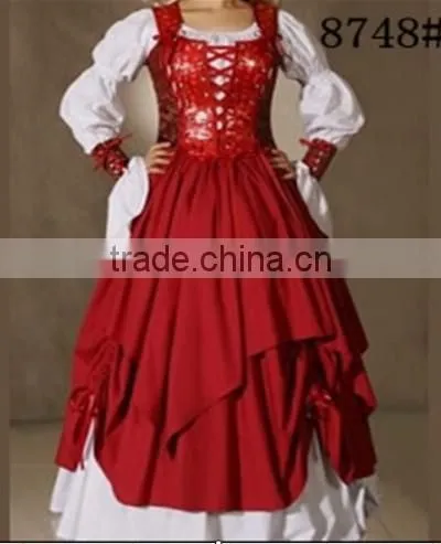 walson 2016 hot Red Hooded Gown Game Thrones Renaissance Medieval Queen Fancy Dress Costume