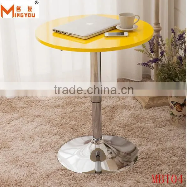 2015 modern clorful chromed high quality wood top night club bar table