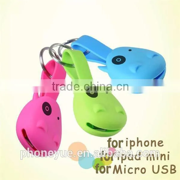 2016 newest wholesale 2 in 1 short keychain silicon usb charging cable