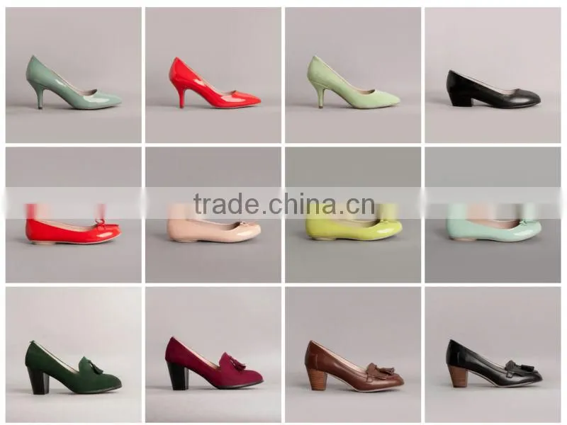 Shiny crystal women fashion wedge heel shoes chunky heel shoe for girl