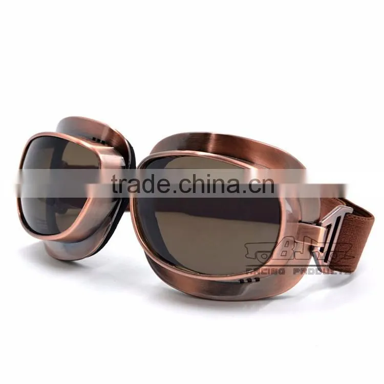 BJ-GT-013 Smoke Copper frame Color lens motocross goggles glasses fog motorcycle goggle for Harley