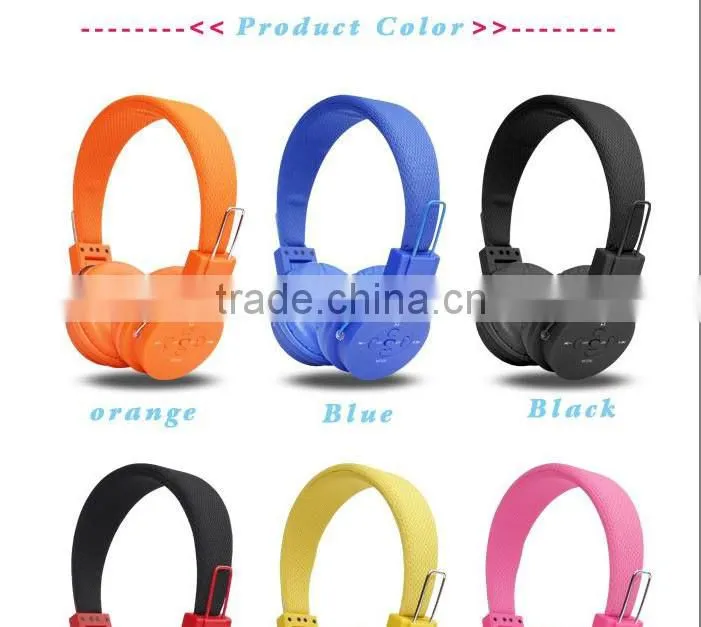 wireless headphone with memory card FM radio headset sports wireless mp3 player