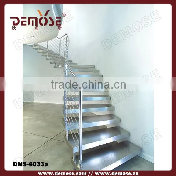 indoor metal railings solid wood treads staircase designs