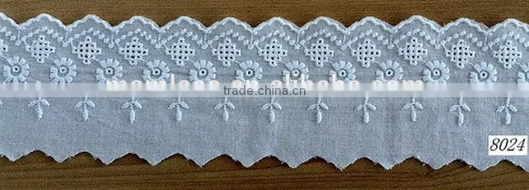 Excellent quality hot sale cotton lace embroidery trimming