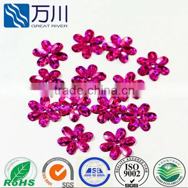 iridescent orange color flower sequins paillette for decoration