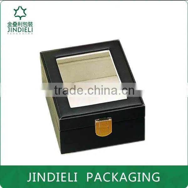 black wooden leather perfume box packaging