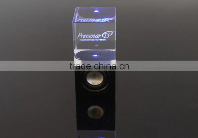 Portable mini mp3 crystal led Light speaker