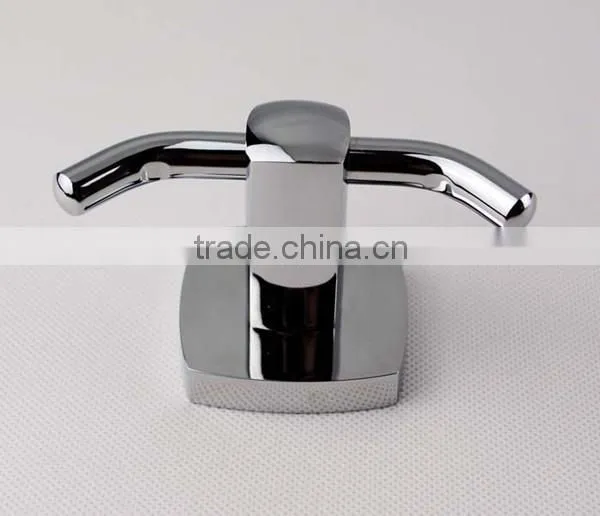 Bathroom accessories wall mounted chrome plated brass double robe hook, coat hooks, decorative wall hook