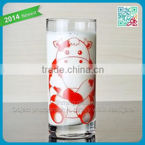 Printing glass milk cup a lovey giant panda glass milk cup
