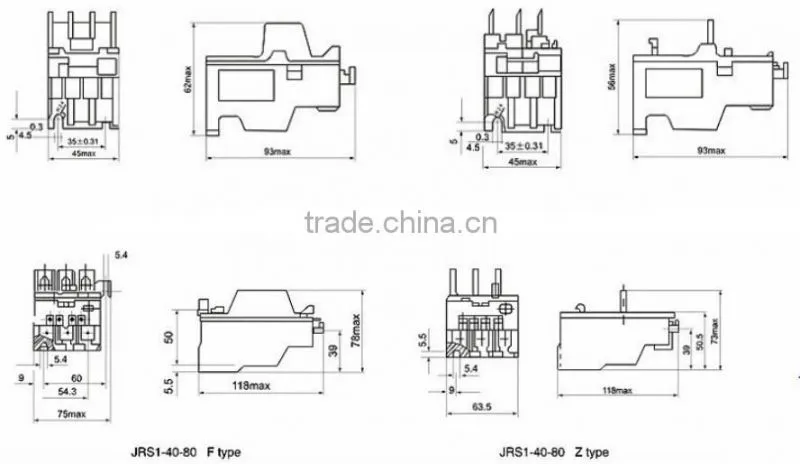 JRS1 series thermal overload relay miniature protective relay