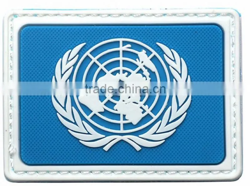 The United Nations Peacekeeping Forces 3D PVC Armband UN TACTICAL Rubber Tactics Gear Waterproof Patch D8 cm BLUE