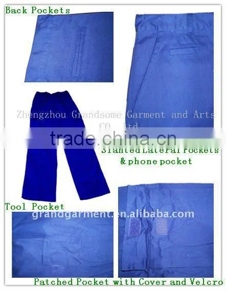 Cheap 100% Cotton Blue Workwear Pants,Working pantalon made in China
