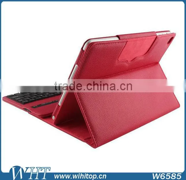 Litchi Pattern PU Leather Flip Stand Case Silicon Keyboard Cover for iPad Air 2