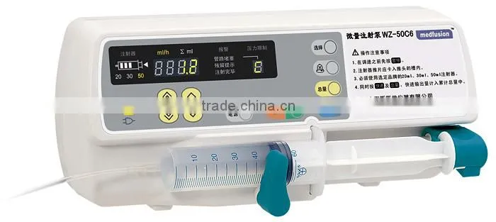 medical syringe pump with built in rechargeable battery
