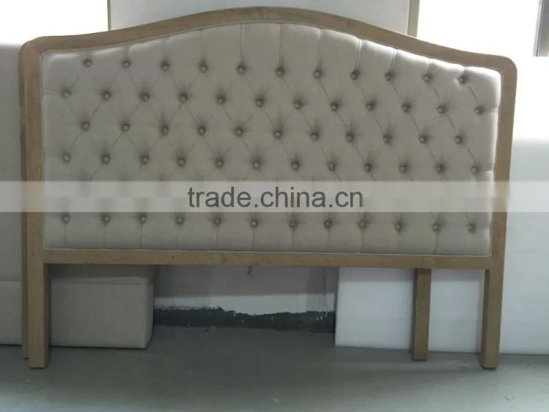 French Style Linen Button fabric tufted bed headboard for sale