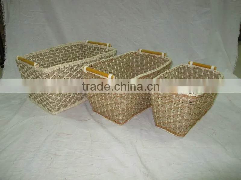 2015 New Product Rectangle Water Hyacinth Basket for Home Decoration and Furniture