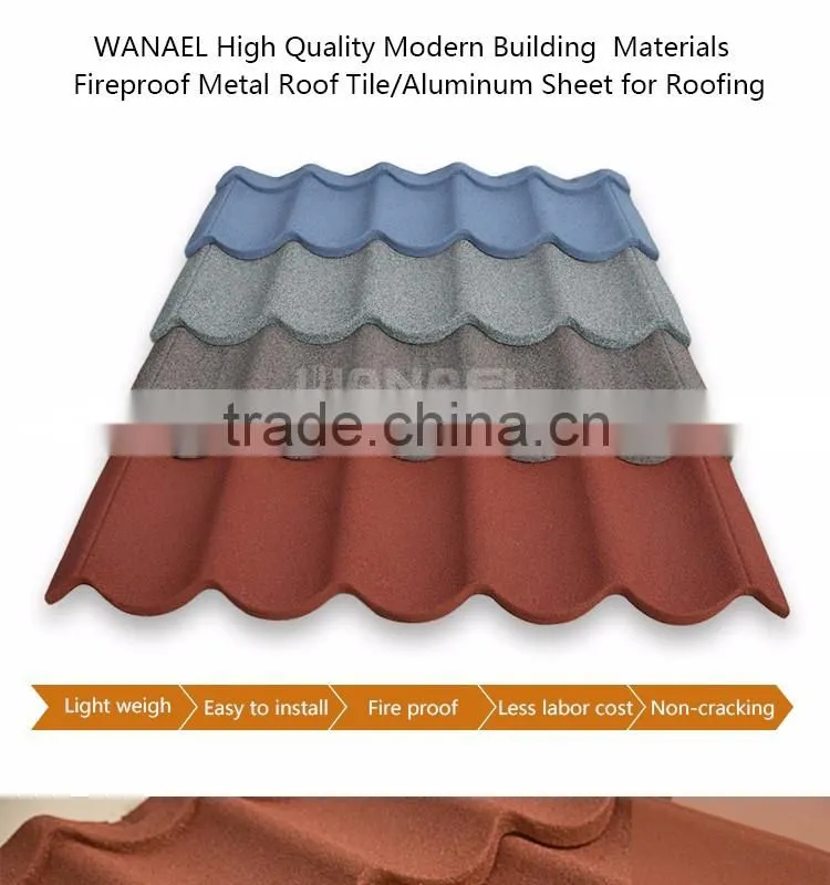 WANAEL Factory Selling Cheap Flat Synthetic Terracotta Shingle Villa Roof Tile