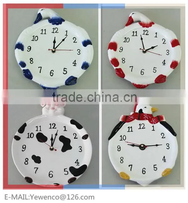 handpanited embossed ceramic clock