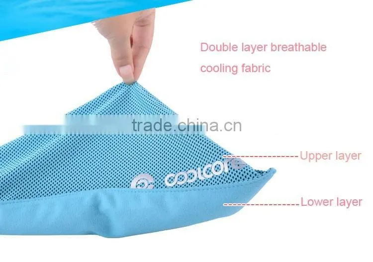 Custom double layer breathable sport instant cooling towel