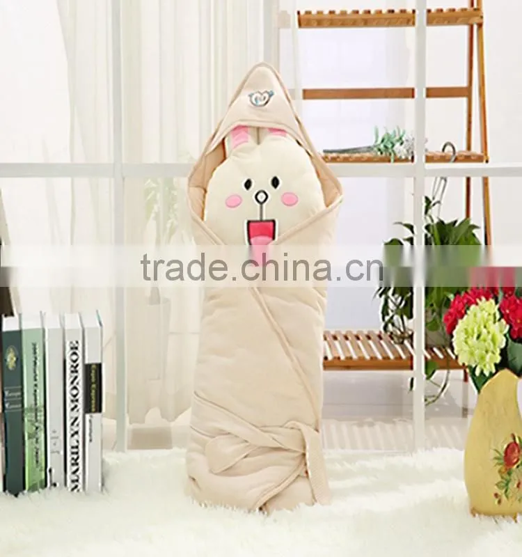 Ajustable baby blanket soft cotton muslin newborn sleep wrap with tie