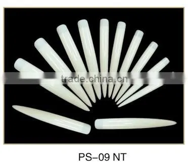 12 size white and nature stiletto half covered long tips of Acrylic nail tips