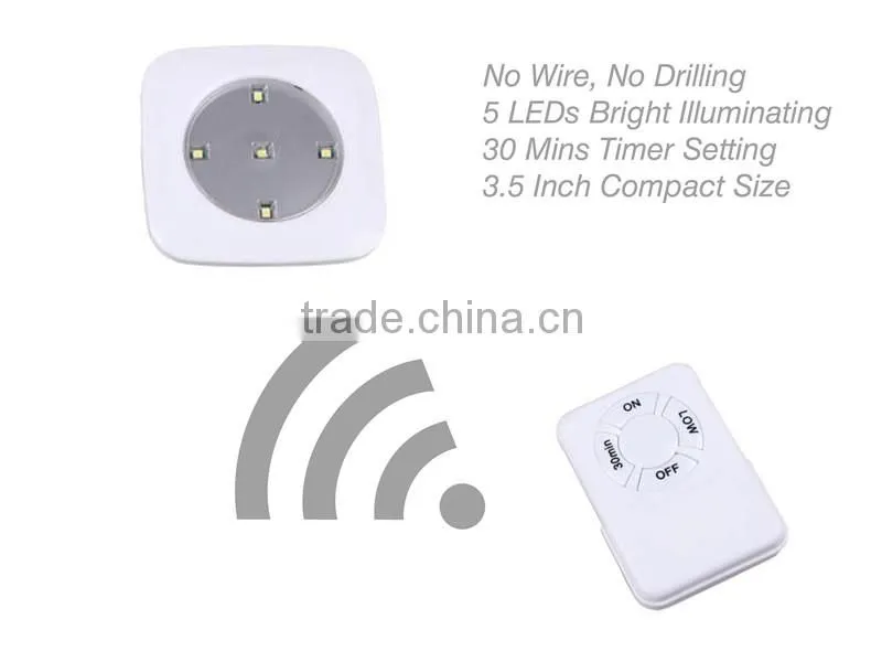 6pcs White Wireless Remote Puck Lights