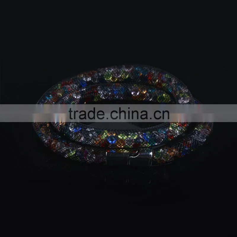 New design high good quality mesh stardust double bracelet for women
