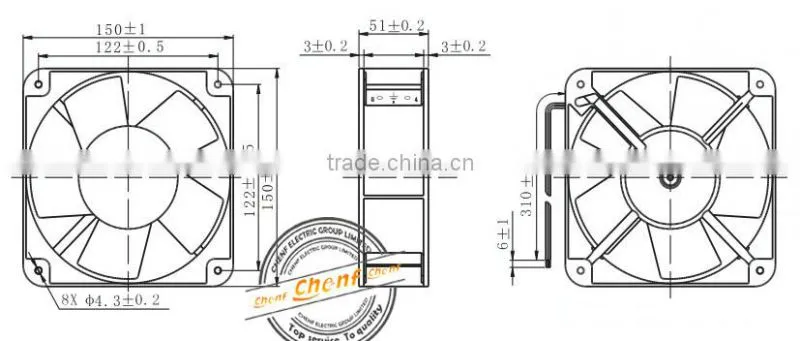 High Quality Cheaper AC 110v Axial Fan flow ventilation with Ball Bearing