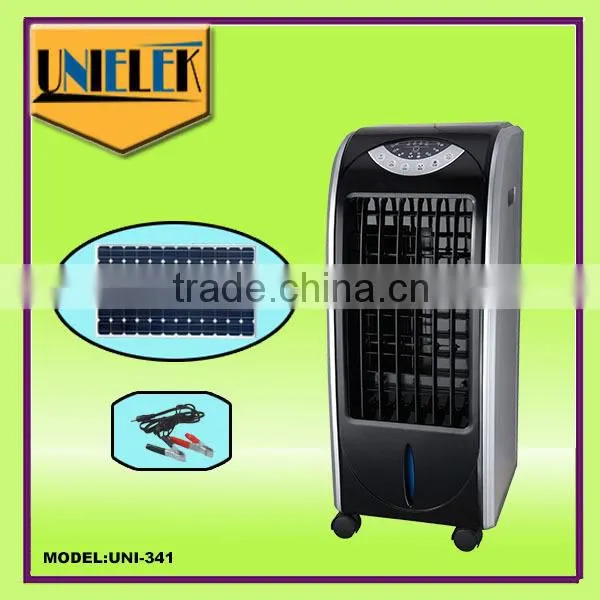 Off grid system powerws 16 inch solar power rechargeable stand water mist fan