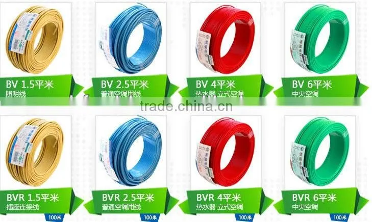 Sq2.5mm 4mm 6mm pvc coated copper core electrical wire